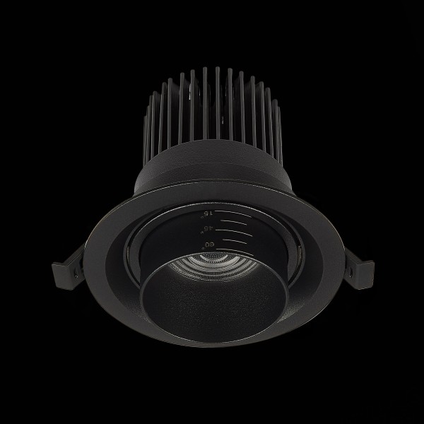 ST701.438.12 Св-к встр. Zoom Черный LED 1*12W 3000K 960Lm Ra90 15°-60° IP20 D115xH95 170-240V Встраиваемые светильники