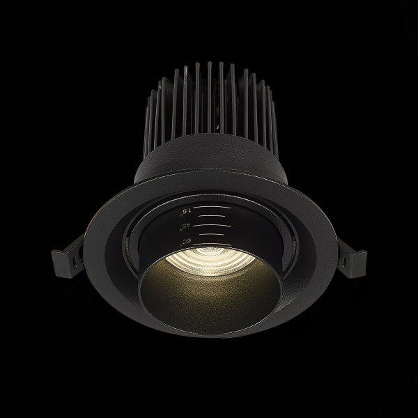 ST701.448.12 Св-к встр. Zoom Черный LED 1*12W 4000K 960Lm Ra90 15°-60° IP20 D115xH95 170-240V Встраиваемые светильники