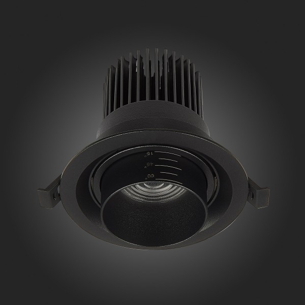 ST701.448.12 Св-к встр. Zoom Черный LED 1*12W 4000K 960Lm Ra90 15°-60° IP20 D115xH95 170-240V Встраиваемые светильники