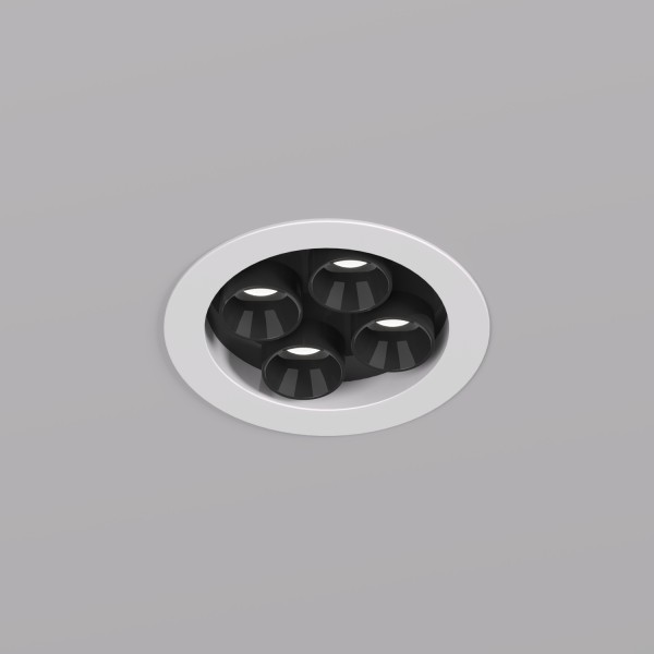 DK2510-WB Встраиваемый светильник SPACE со светодиодом d65 220V 8W 38° 4000К IP20 белый/черный алюминий