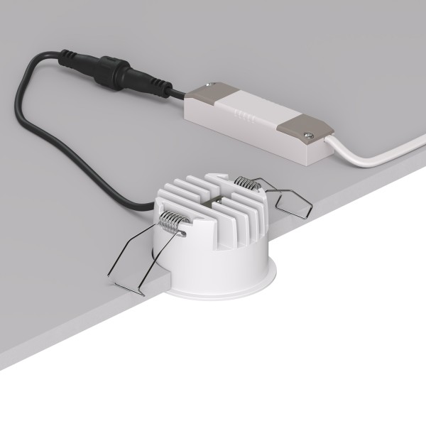 DK2510-WB Встраиваемый светильник SPACE со светодиодом d65 220V 8W 38° 4000К IP20 белый/черный алюминий