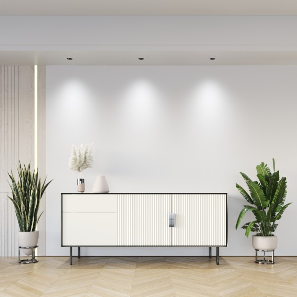 DK2510-WB Встраиваемый светильник SPACE со светодиодом d65 220V 8W 38° 4000К IP20 белый/черный алюминий