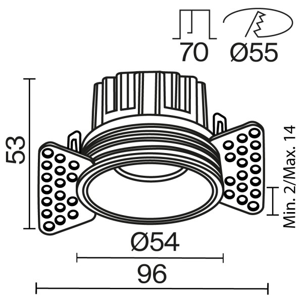 Встраиваемый светильник Technical DL058-7W3K-TRS-BS