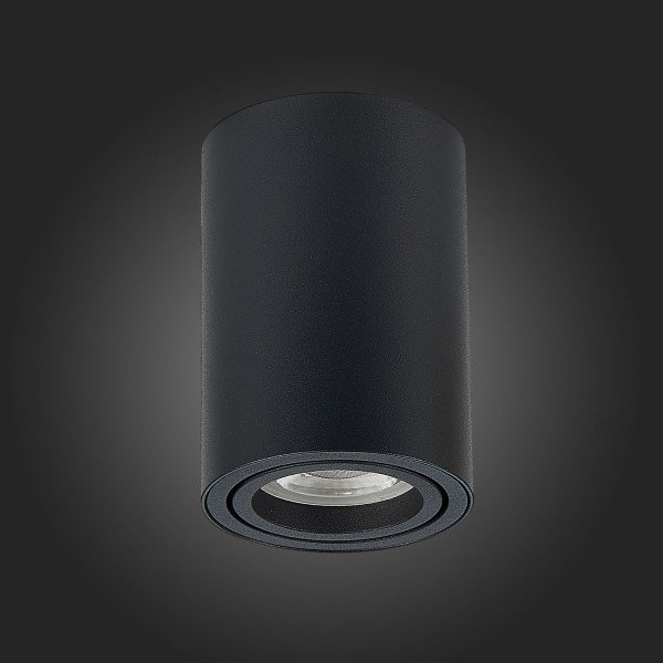 ST108.407.01 Светильник потолочный Черный GU10 1*50W IP20 D70xH100 220V Без ламп Накладные светильники