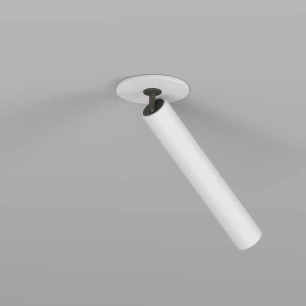 DK2517-WB Поворотный встраиваемый светильник SPACE со светодиодом H138mm d23mm 220V 8W 38° 4000К IP20 белый/черный алюминий