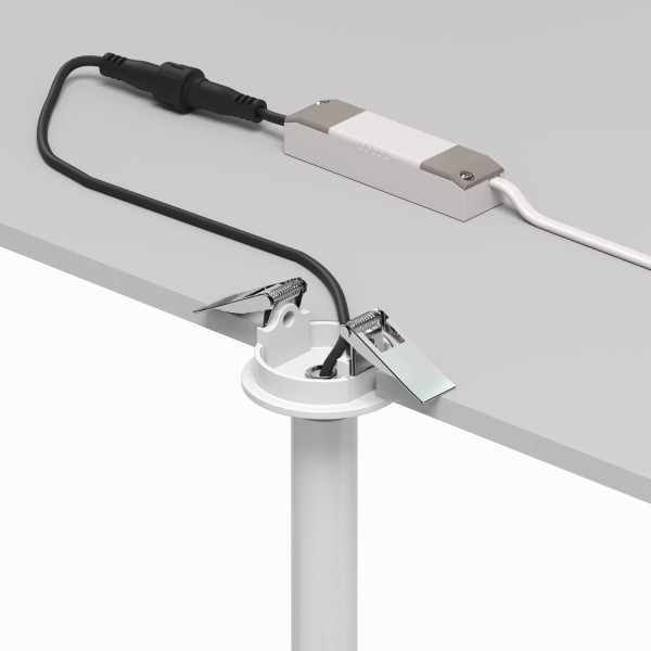 DK2517-WB Поворотный встраиваемый светильник SPACE со светодиодом H138mm d23mm 220V 8W 38° 4000К IP20 белый/черный алюминий