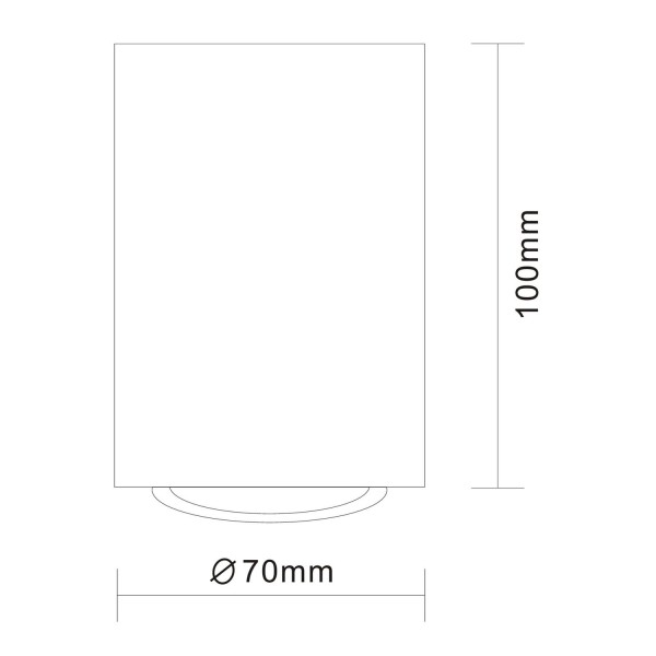 ST108.507.01 Светильник потолочный Белый GU10 1*50W  IP20 D70xH100 220V Без ламп Накладные светильники