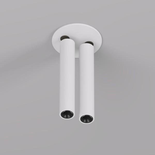 DK2518-WB Поворотный встраиваемый светильник SPACE со светодиодом H138mm d23mm 220V 2*8W 38° 4000К IP20 белый/черный алюминий