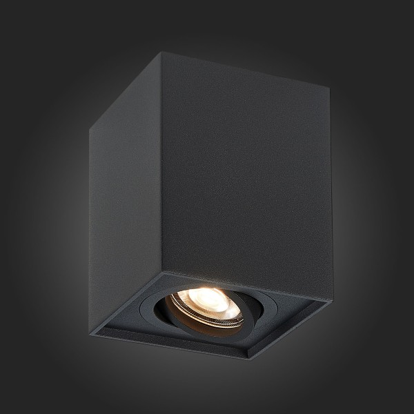 ST109.407.01 Светильник потолочный Черный GU10 1*50W L100xW100xH123 220V Без ламп Накладные светильники