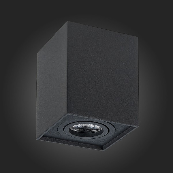 ST109.407.01 Светильник потолочный Черный GU10 1*50W L100xW100xH123 220V Без ламп Накладные светильники