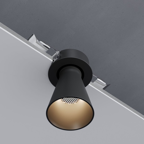 светильник встраиваемый с антибликовой решеткой Bell 8W 3000K черный 25097/LED