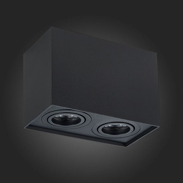 ST109.407.02 Светильник потолочный Черный GU10 2*50W  L181xW100xH123 220V Без ламп Накладные светильники