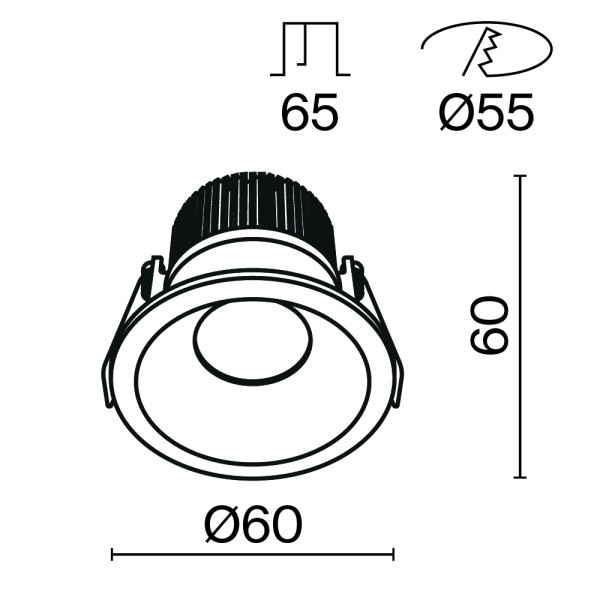 Встраиваемый светильник Technical DL034-01-06W4K-D-W