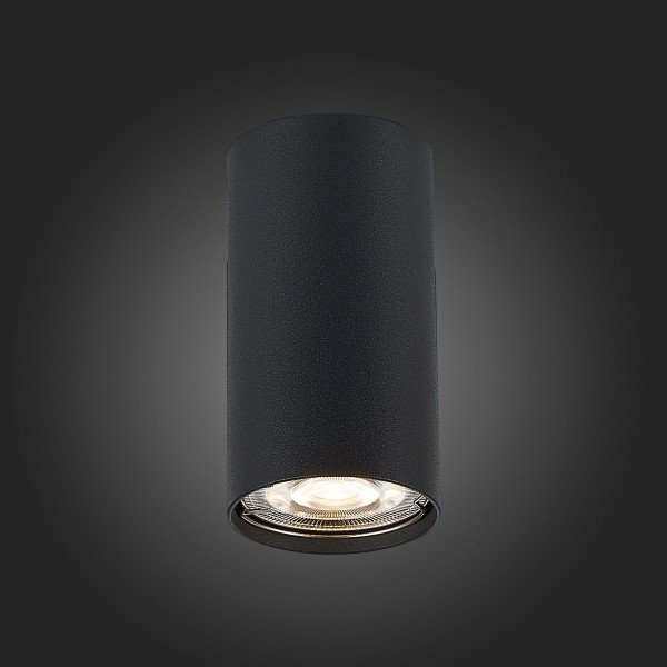 ST110.407.01 Светильник потолочный Черный GU10 1*50W  D54xH100 220V Без ламп Накладные светильники