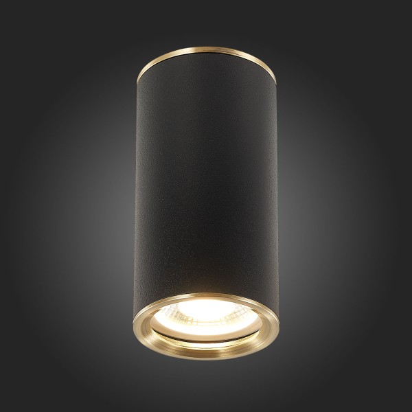 ST111.437.01 Светильник потолочный Черный GU10 1*50W D54xH105 220V Без ламп Накладные светильники