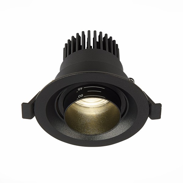 ST701.448.07 Св-к встр. Zoom Черный LED 1*7W 4000K 560Lm Ra 15°-60° IP20 D90xH65 170-240V Встраиваемые светильники