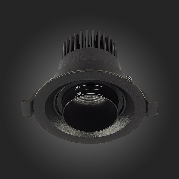 ST701.448.07 Св-к встр. Zoom Черный LED 1*7W 4000K 560Lm Ra 15°-60° IP20 D90xH65 170-240V Встраиваемые светильники